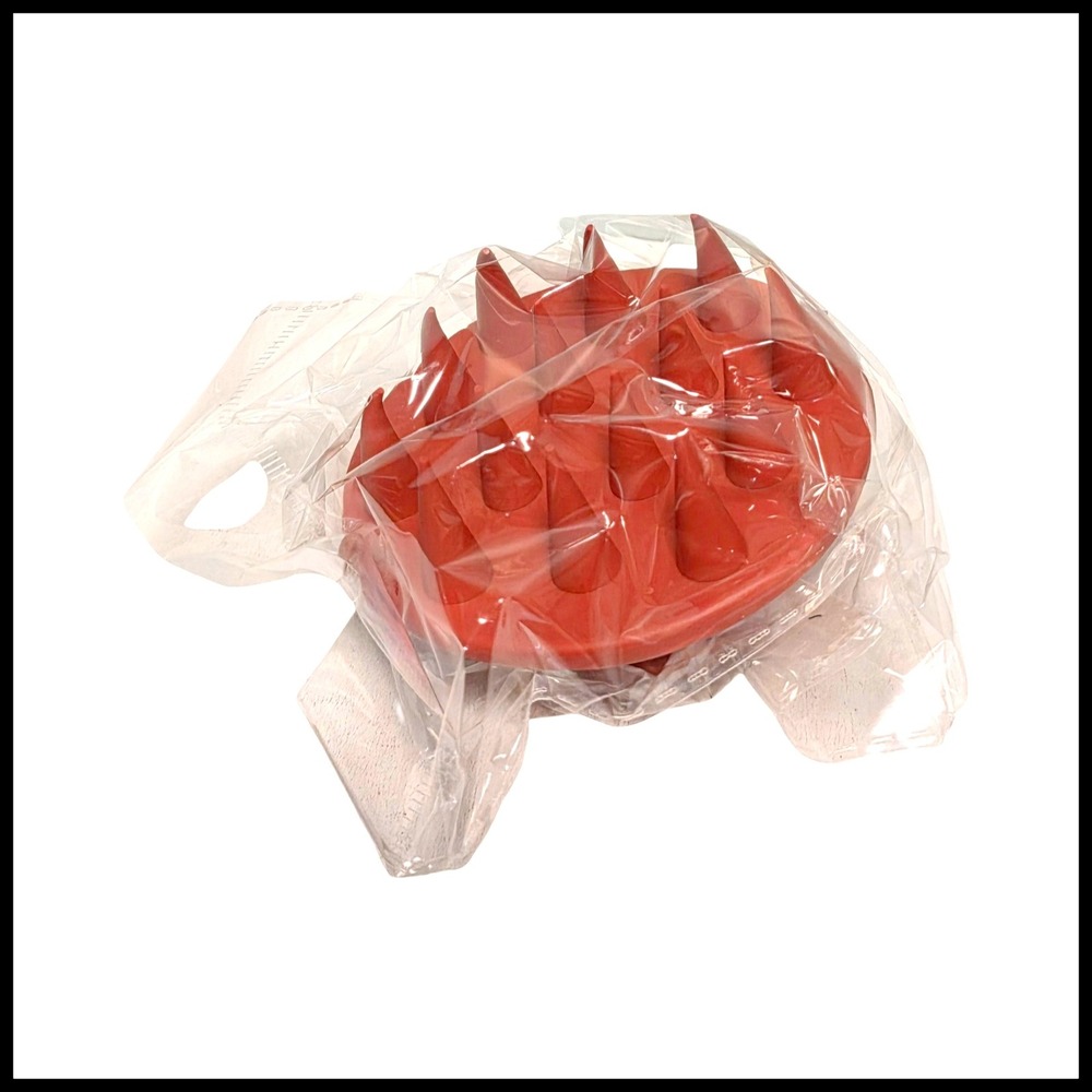 Silicone Scalp Massager Shampoo Brush Terracotta Red Exfoliating Hair Tool